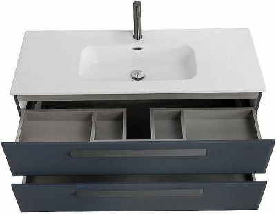 Тумба с раковиной Cezares Eco 120 ECO-CER-N-1200-2C-SO-GR-P графит