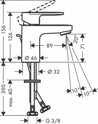 Смеситель для раковины Hansgrohe Vernis Blend 70 71557000