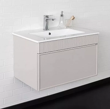 Тумба с раковиной Comforty Мадрид 70 00-00020643 серый шелк