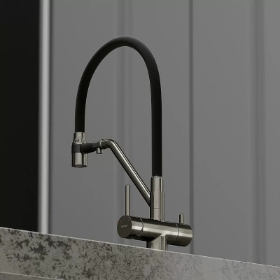 Смеситель для кухни Sancos Dora SC4003GG вороненая сталь