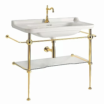 Консоль с раковиной Kerasan Waldorf 9197K2oro 80 золото с 1 отверстием