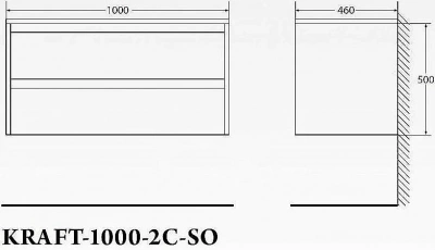 Тумба с раковиной BelBagno KRAFT 100 белая матовая/раковина стеклянная матовая