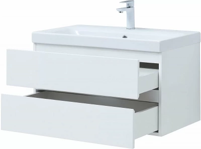 Тумба с раковиной Aquanet Беркли 302351 80 белый глянец