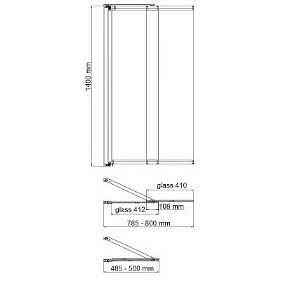 Шторка для ванны WasserKraft Main 41S02-80 Fixed