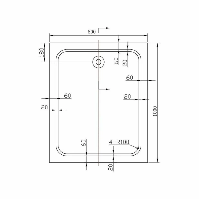 Душевой поддон Vincea VST-2AR-8010 100x80 белый