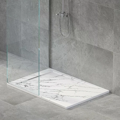 Душевой поддон RGW Stone Tray STL MW 52212816-15 80x160 белый мрамор