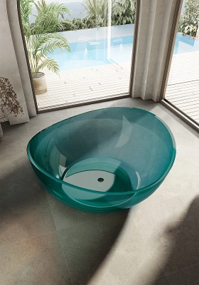 Ванна Abber Kristall AT9705Aquamarin 150x150 бирюзовая прозрачная