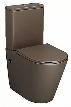 Унитаз Grossman Color GR-4480BRMS безободковый, с крышкой микролифт, с бачком, коричневый матовый