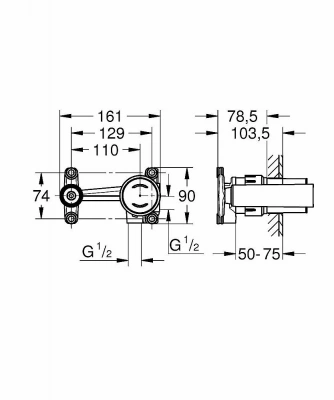 Встраиваемый смеситель GROHE Eurodisc Joy