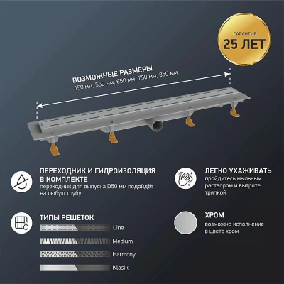 Душевой лоток PAINI Line CH750LC 75 черный матовый