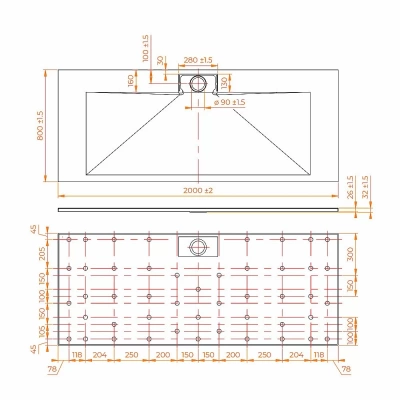 Душевой поддон RGW TKS-W 553802820-01 80x200 белый