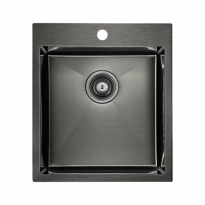 Мойка кухонная Paulmark FAVOR PM214551-GM вороненая сталь