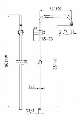 Душевая штанга Rav-Slezak MD0763CMAT черный матовый