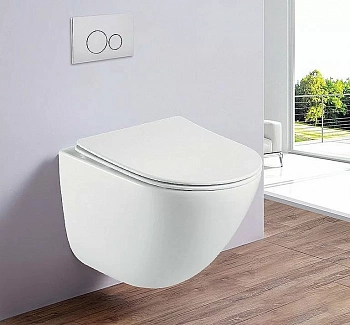 Унитаз подвесной Esbano LOTUS ESUPLOTUW безободковый, с крышкой микролифт, белый