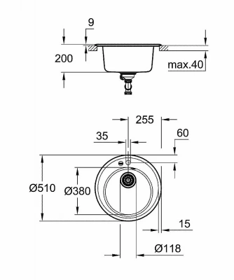 Мойка для кухни Grohe K200 Composite 31656AP0