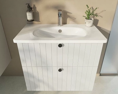 Тумба с раковиной VitrA Root Groove 69436 80 матовый белый