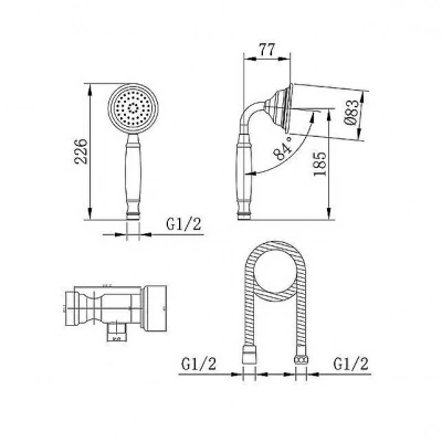 Душевой гарнитур Caprigo Parts 99-562-CRM