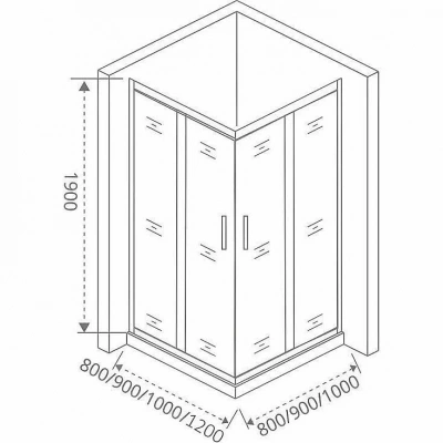 Душевой уголок Good Door COFE CR-80-C-B стекло прозрачное/профиль черный
