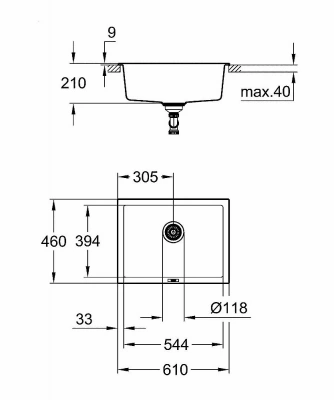 Мойка для кухни Grohe K700U Composite 31655AP0