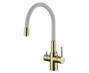 Смеситель для кухни Paulmark Salix Sa213419-Gw золото/белый