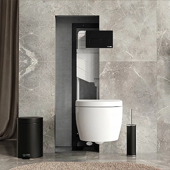 Инсталляция для унитаза WasserKraft Dill 61TLT.010.ME.MB03 с черной матовой кнопкой