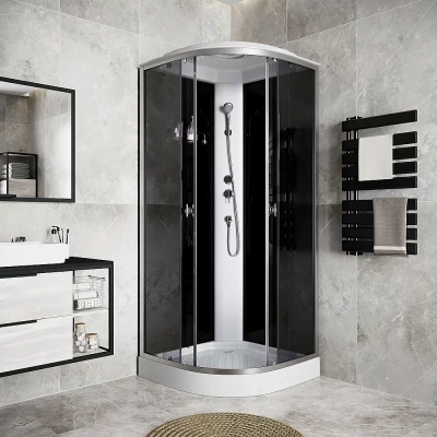 Душевая кабина Niagara Eco E100/13/TN 100х100, с тропическим душем, ABS-пластик, серый