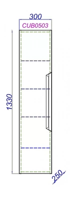 Пенал Aqwella Cube 30 CUB0503GR серый