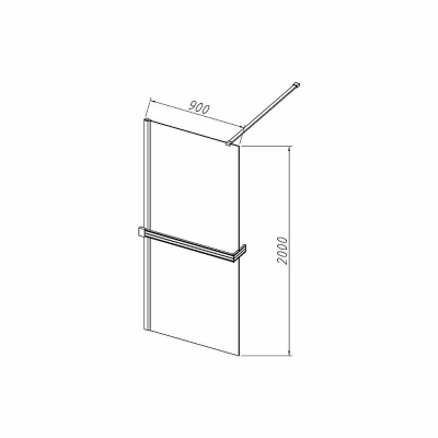 Душевое ограждение Vincea Walk-In HR 90 VSW-4HR900CGB стекло тонированное/профиль черный