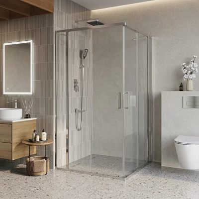 Душевой уголок BelBagno LUCE-A-22-80+30-C-Cr 110 стекло прозрачное/профиль хром