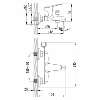 Смеситель для ванны Lemark Partner LM6552C