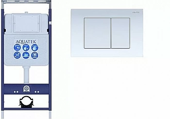 Инсталляция для унитаза Aquatek Easy Fix INS-0000010 с кнопкой KDI-0000009 белая