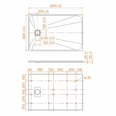 Душевой поддон RGW TSS-W 553502812-01 80x120 белый
