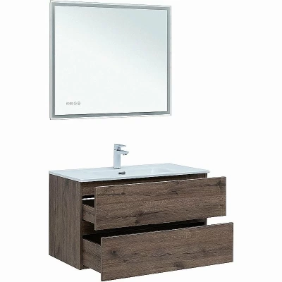 Тумба с раковиной Aquanet Алвита new 90 334187 дуб веллингтон табак