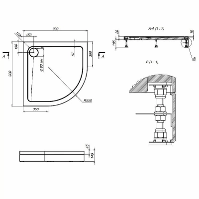 Душевой поддон AM.PM X-Joy Twin Slide W88T-205-090W64 90x90 белый