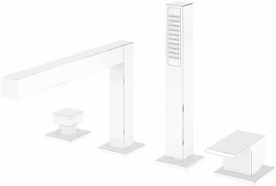 Смеситель для ванны Cezares PORTA-BVDM4-BIO белый матовый