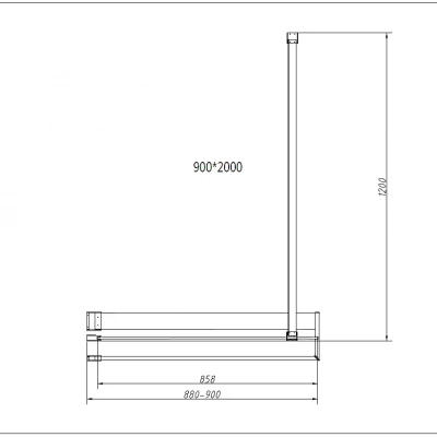 Душевое ограждение Vincea Walk-In HR 90 VSW-4HR900CGB стекло тонированное/профиль черный