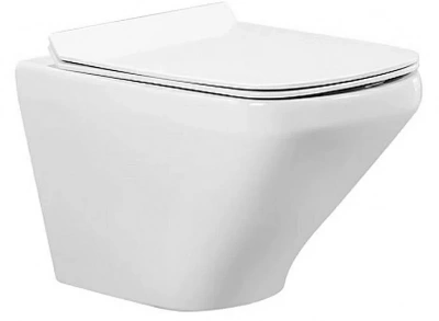 Унитаз подвесной SantiLine SL-5003 безободковый, с крышкой микролифт, белый