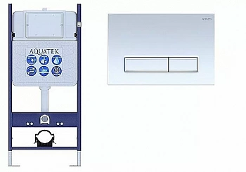 Инсталляция для унитаза Aquatek ECO Standart INS-0000014 с кнопкой KDI-0000021 белая