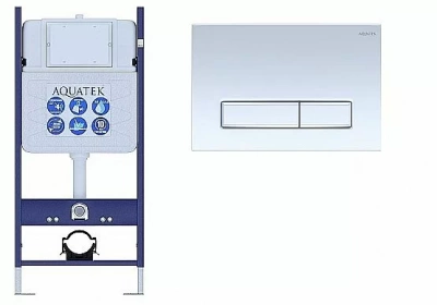 Инсталляция для унитаза Aquatek ECO Standart INS-0000014 с кнопкой KDI-0000021 белая
