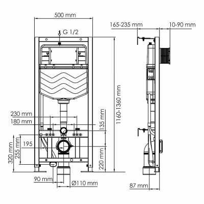 Система инсталляции для унитаза WasserKraft Aller 10TLT.010.ME.RG02 с кнопкой розовое золото