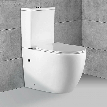 Унитаз напольный Vincea EVO VT2-34  безободковый, с бачком, с крышкой микролифт,белый