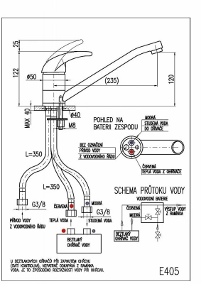 Смеситель для бойлера RAV-Slezak PREMIUM CRISTAL LINE E405.5