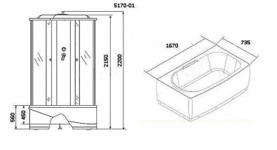 Душевой бокс Niagara Ultra NG-5170 170х750