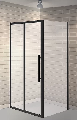 Душевой уголок Esbano Flex ESOGF119PSB 110х90 стекло прозрачное/профиль черный матовый