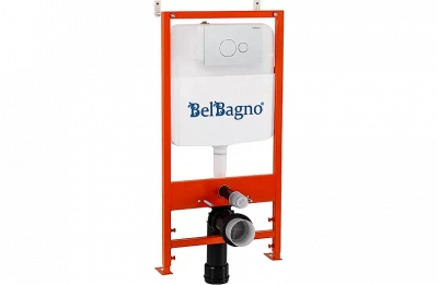Инсталляция для унитаза BelBagno BB026 с кнопкой смыва BB082BL белый глянец