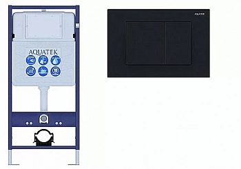 Инсталляция для унитаза Aquatek Standart INS-0000012 с кнопкой KDI-0000012 черная матовая