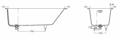 Ванна Salini Ornella KIT S-Sense 102413MRF 170х70 белая/полностью RAL матовая
