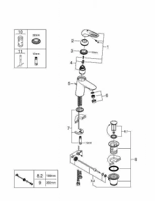 Смеситель для раковины Grohe Eurostyle New 33558003 хром