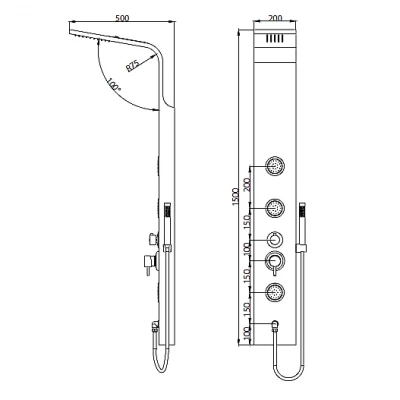 Душевая панель RGW Shower Panels SP-04 черная