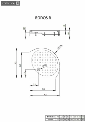 Душевой поддон Radaway Rodos B 4D99155-03 90x90 белый